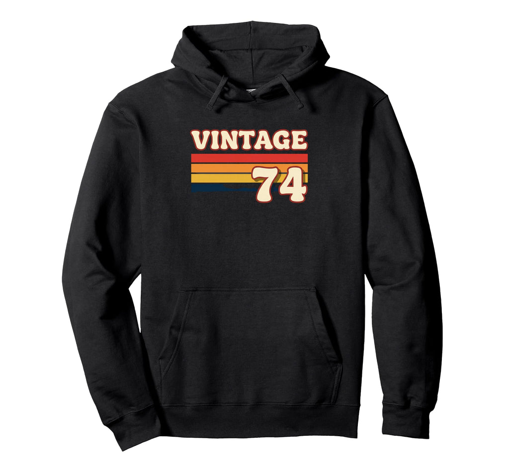 74 Birthday Dad Stripes Hoodie - Novelty Apparel Unisex - T-Shirt, Sweatshirt, Hoodie
