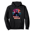 Rizzly Bear Synthwave Retrowave Hoodie - Trendy Graphic Men Women - T-Shirt, Sweatshirt, Hoodie