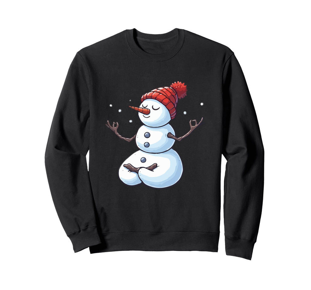 Meditation Snowman Yoga Pose Relaxing Sweatshirt - Graphic Print Unisex - T-Shirt, Sweatshirt, Hoodie