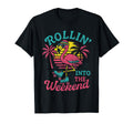 Funny Roller Skating Flamingo 80S T-Shirt - Aesthetic Graphic Unisex - T-Shirt, Sweatshirt, Hoodie