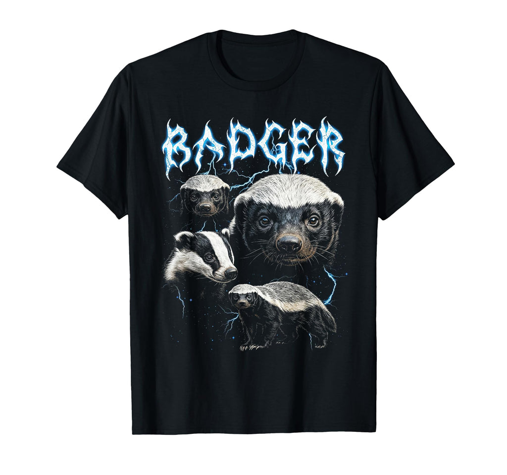 Badger 90S Heavy Metal Badger Animal T-Shirt - Trendy Graphic Men Women - T-Shirt, Sweatshirt, Hoodie