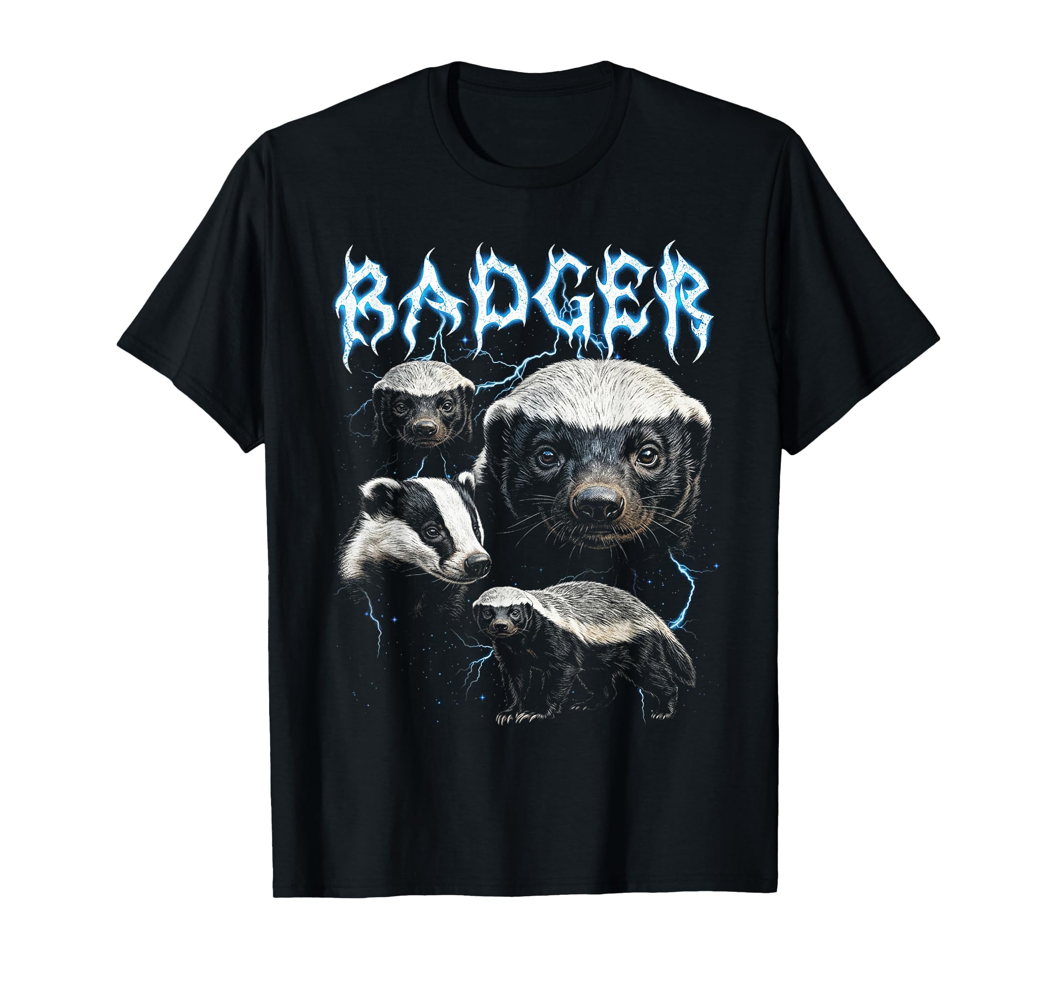 Badger 90S Heavy Metal Badger Animal T-Shirt - Trendy Graphic Men Women - T-Shirt, Sweatshirt, Hoodie