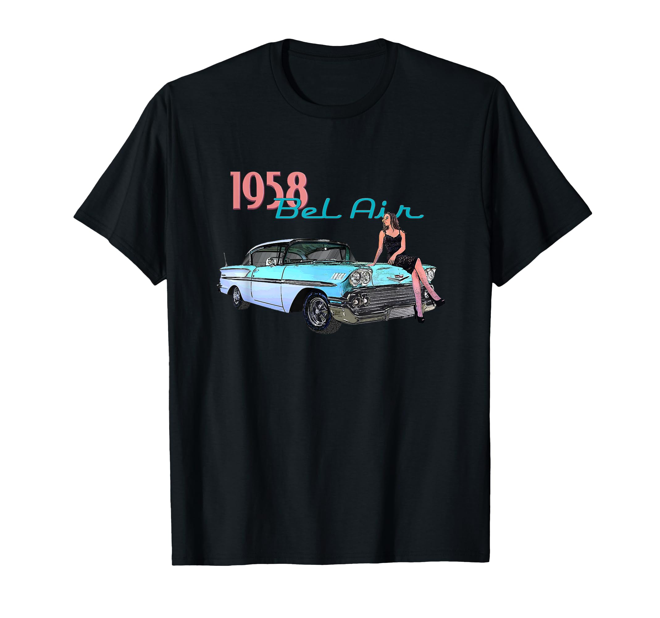 Cars Cars 1958 Bel Air 1950S T-Shirt - Unique Graphic Unisex - T-Shirt, Sweatshirt, Hoodie