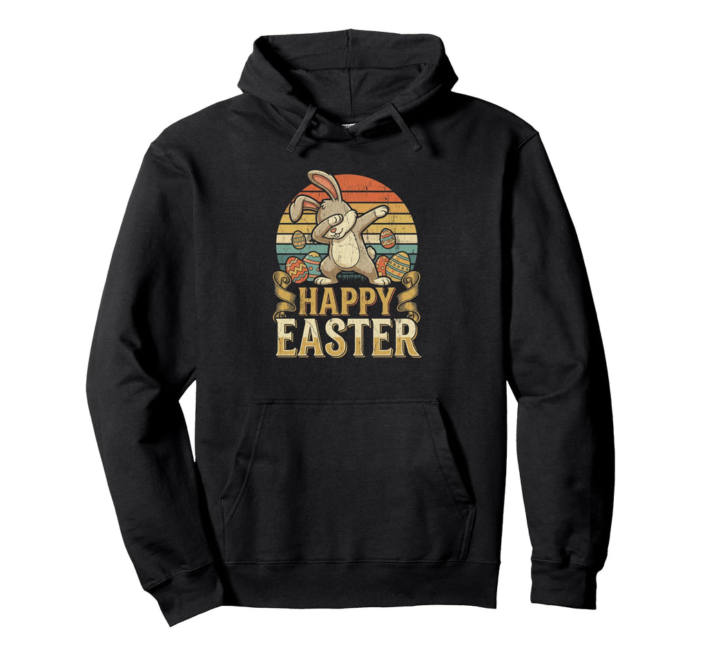 Happy Easter Dabbing Bunny Sunset Funny Hoodie - Graphic Print Unisex - T-Shirt, Sweatshirt, Hoodie