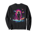 Synthwave Astronaut Cyberpunk 80S Sweatshirt - Custom Art Print Men Women - T-Shirt, Sweatshirt, Hoodie