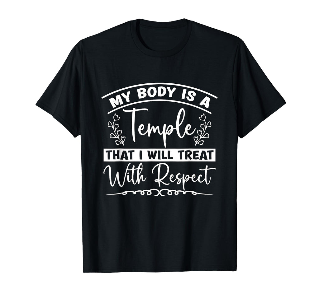 My Body Is Temple Coffee Anxiety T-Shirt - Minimalist Print Men Women - T-Shirt, Sweatshirt, Hoodie