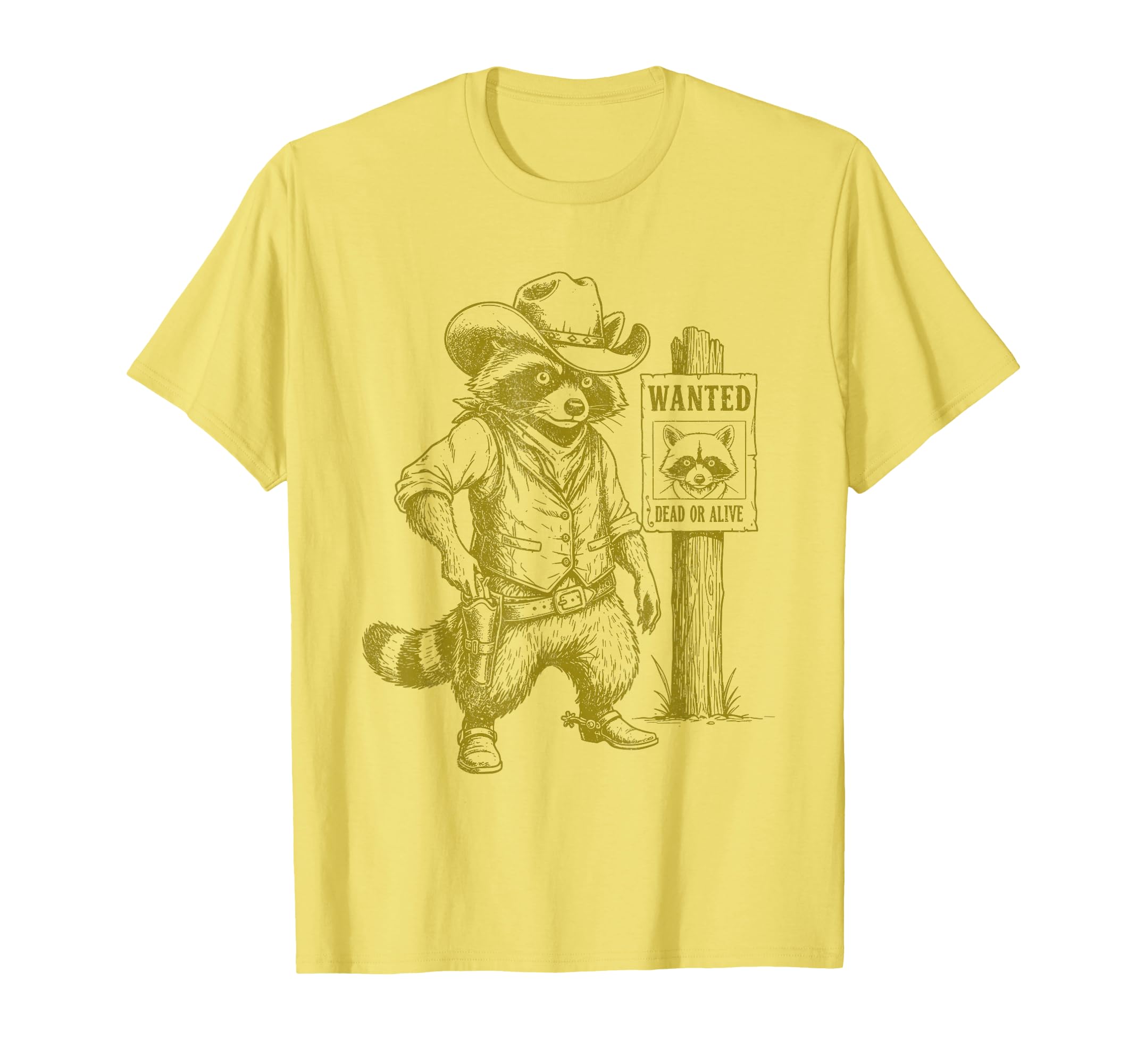 Raccoon Cowboy Western Outlaw T-Shirt - Graphic Print Men Women - T-Shirt, Sweatshirt, Hoodie