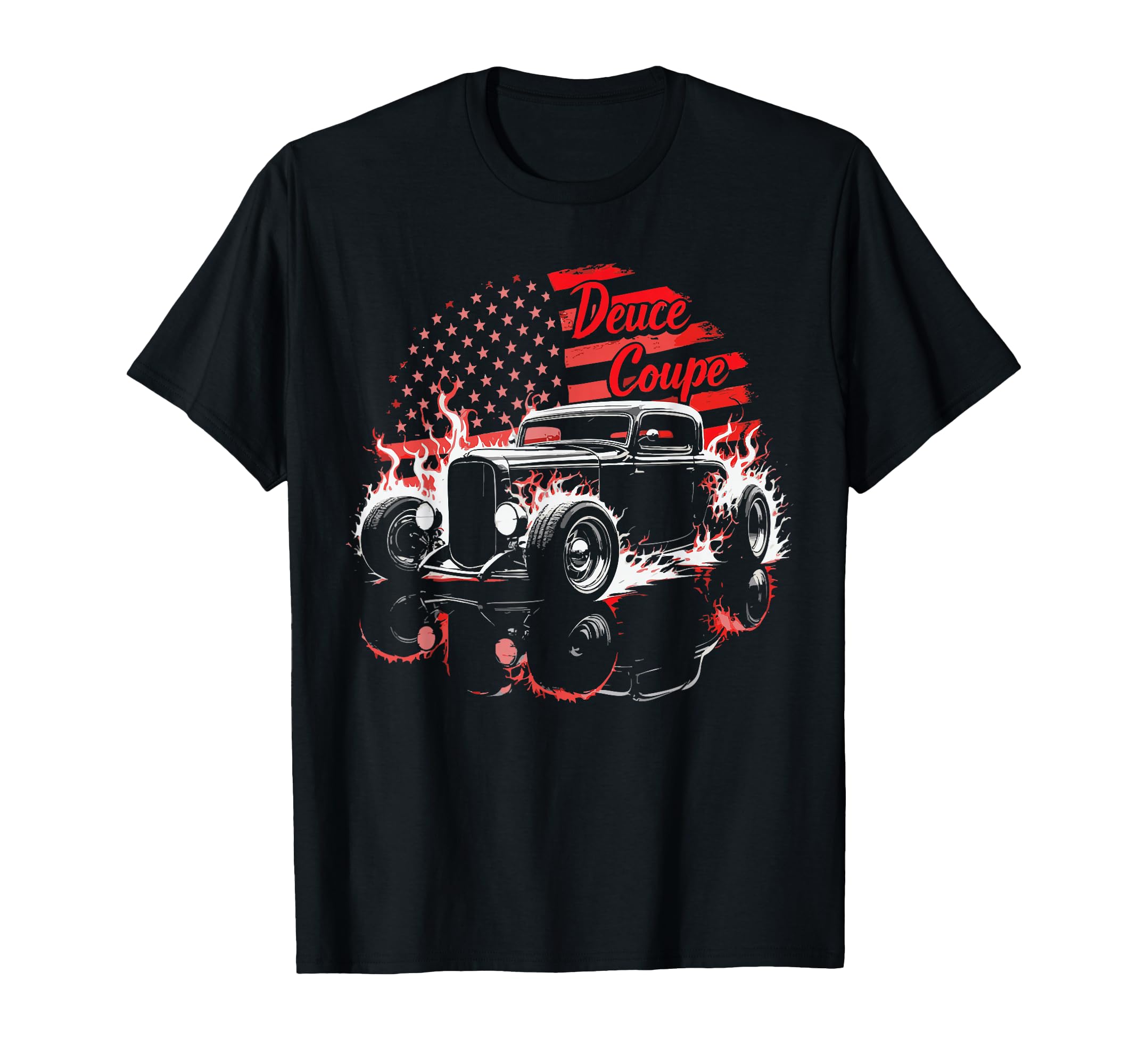 1932 Deuce Coupe Flame Silhouette T-Shirt - Aesthetic Graphic for Adults - T-Shirt, Sweatshirt, Hoodie