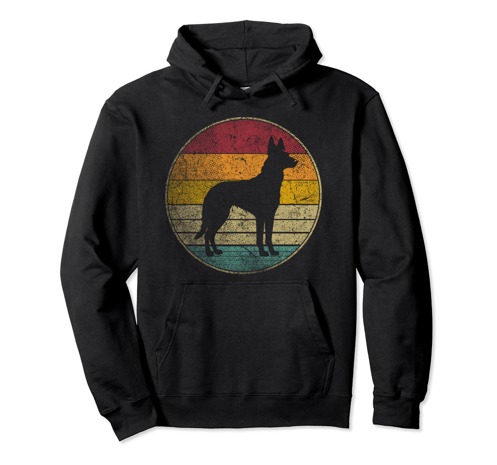 Dutch Shepherd Dog Silhouette 70S Hoodie - Novelty Apparel Men Women - T-Shirt, Sweatshirt, Hoodie