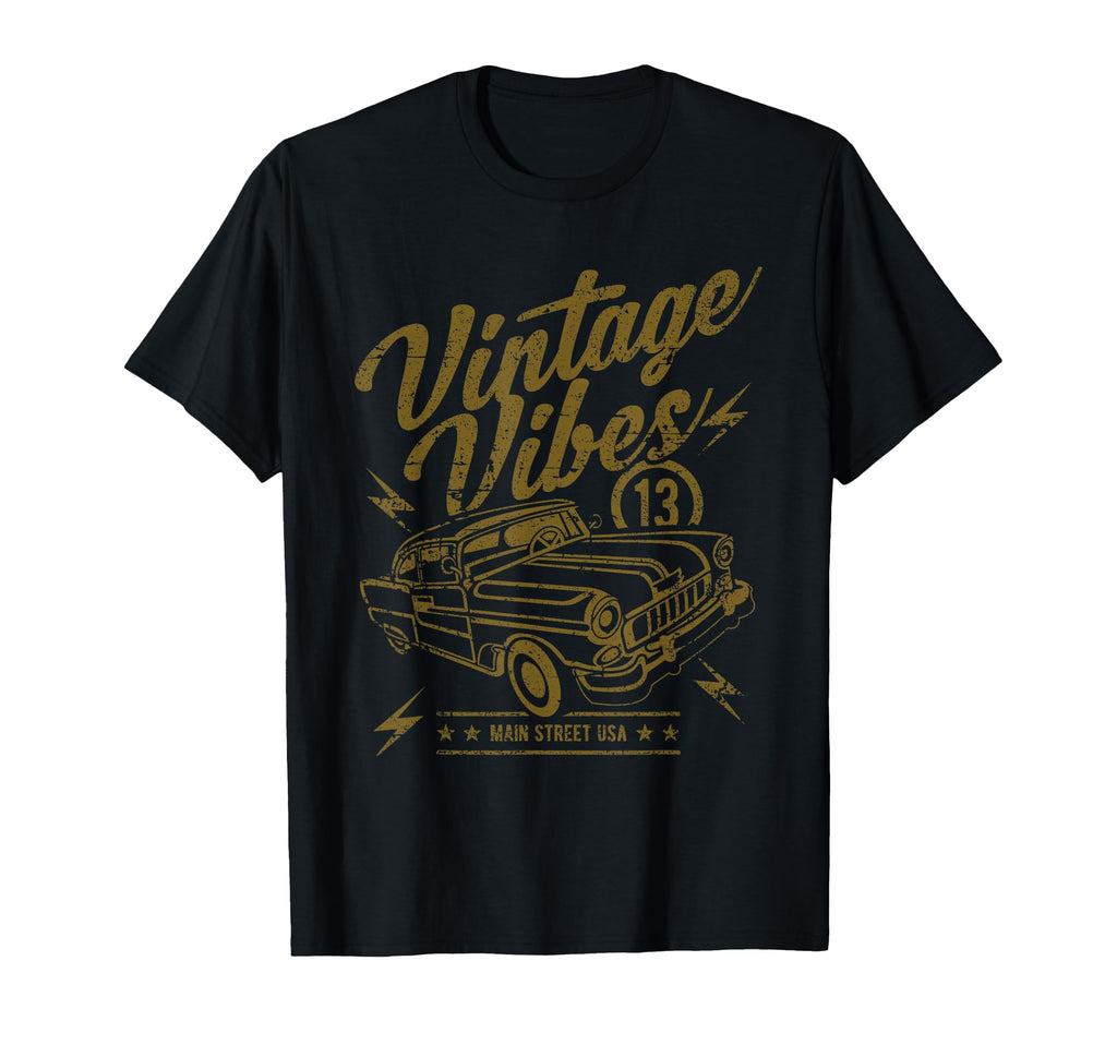 Vibes Main Street Usa Car Distressed T-Shirt - Casual Everyday Wear Unisex - T-Shirt, Sweatshirt, Hoodie