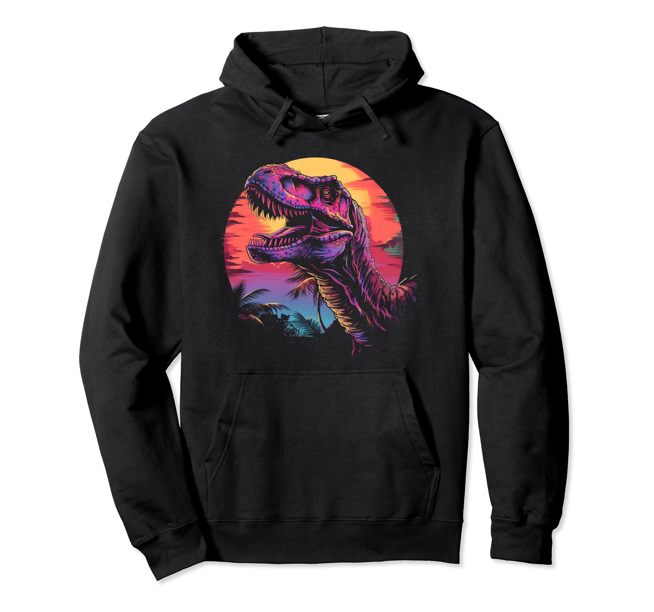 T Rex Dinosaur Vaporwave Synthwave Hoodie - Minimalist Print for Adults - T-Shirt, Sweatshirt, Hoodie