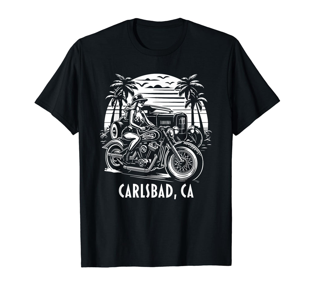 Carlsbad California Motorcycle Hotrod T-Shirt - Casual Everyday Wear Unisex - T-Shirt, Sweatshirt, Hoodie
