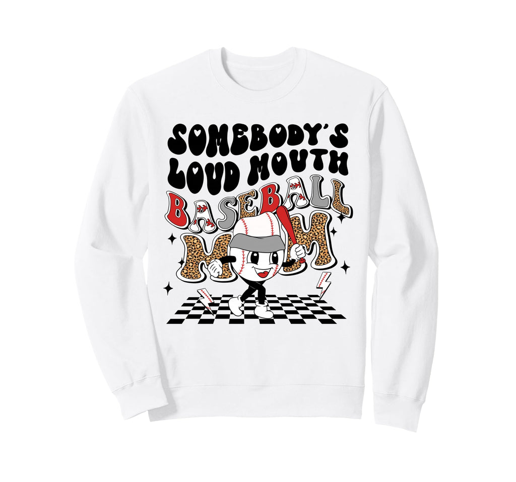 Baseball Mom Leopard Sports Sweatshirt - Custom Art Print Men Women - T-Shirt, Sweatshirt, Hoodie