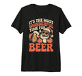 Funny Santa Beer Drinking 70S Tri Blend T-Shirt - Aesthetic Graphic Unisex - T-Shirt, Sweatshirt, Hoodie
