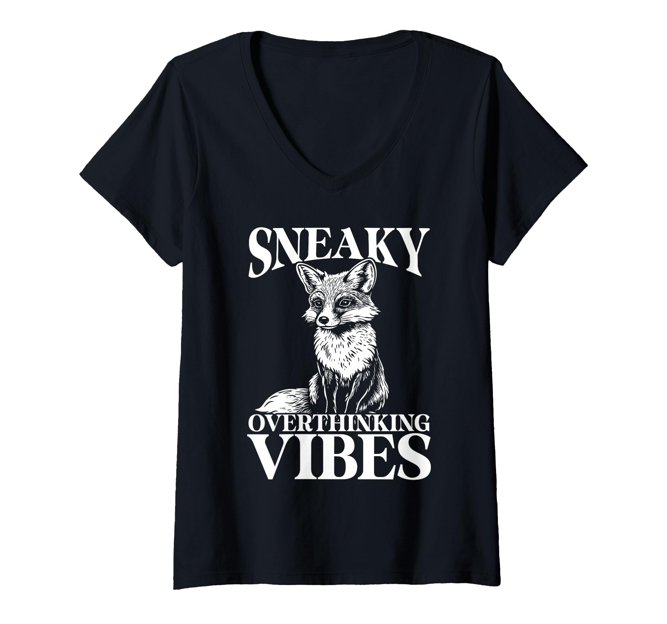 Womens Sneaky Fox Overthinkers And T-Shirt - Minimalist Print for Adults - T-Shirt, Sweatshirt, Hoodie