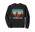 Flathead Lake Mountain Biking Sweatshirt - Minimalist Print for Adults - T-Shirt, Sweatshirt, Hoodie