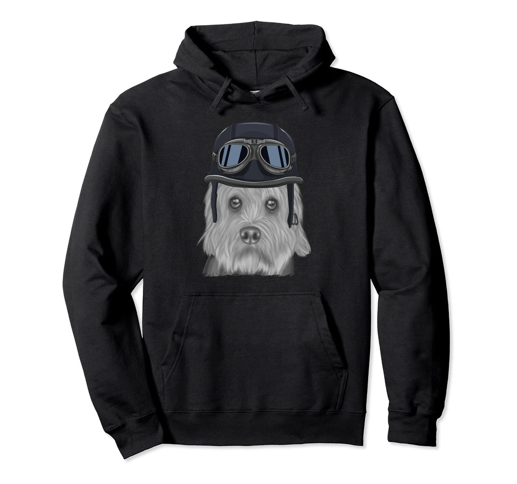 Dandie Dinmont Terrier Wearing Hoodie - Aesthetic Graphic Unisex - T-Shirt, Sweatshirt, Hoodie
