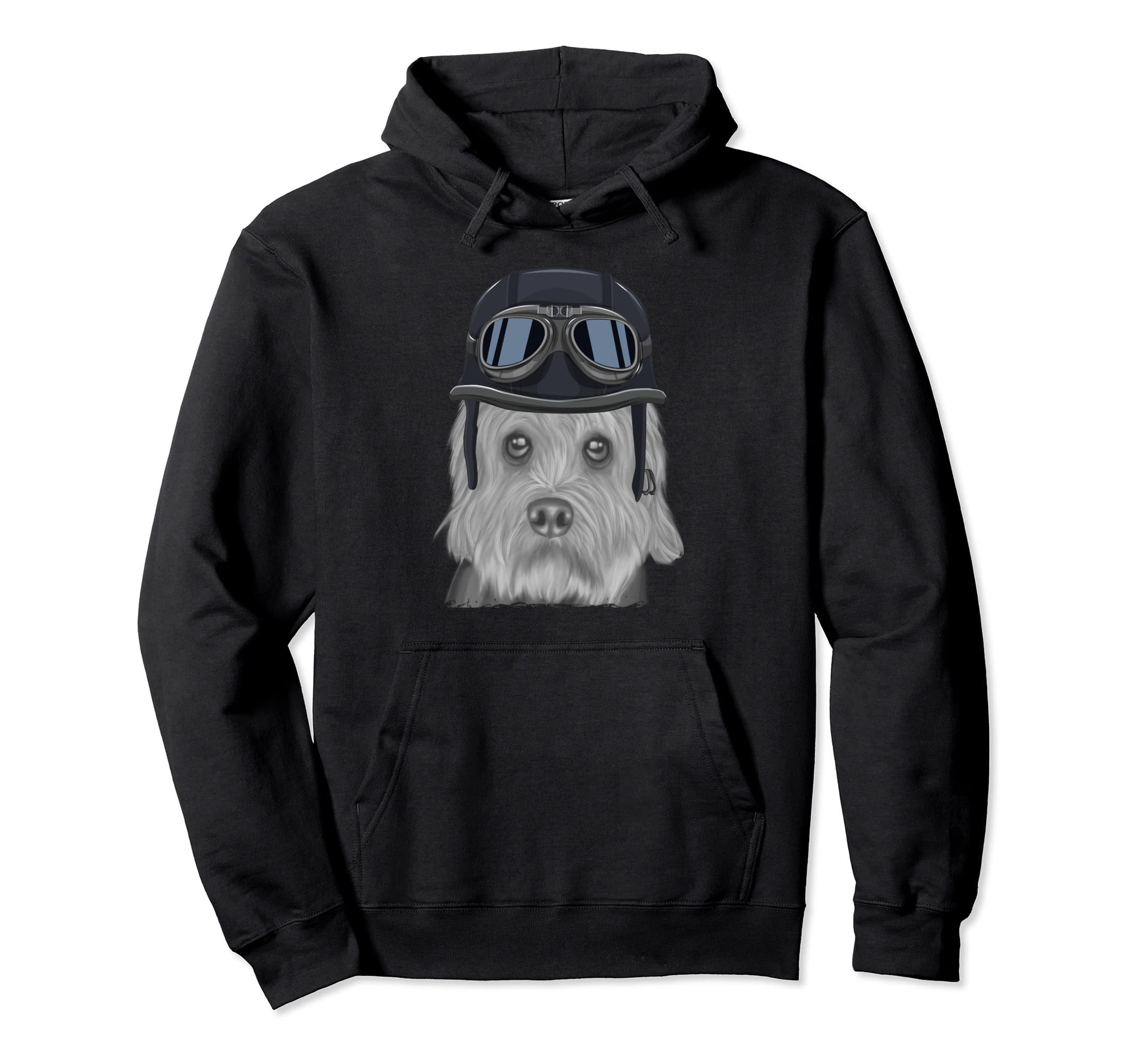Dandie Dinmont Terrier Wearing Hoodie - Aesthetic Graphic Unisex - T-Shirt, Sweatshirt, Hoodie