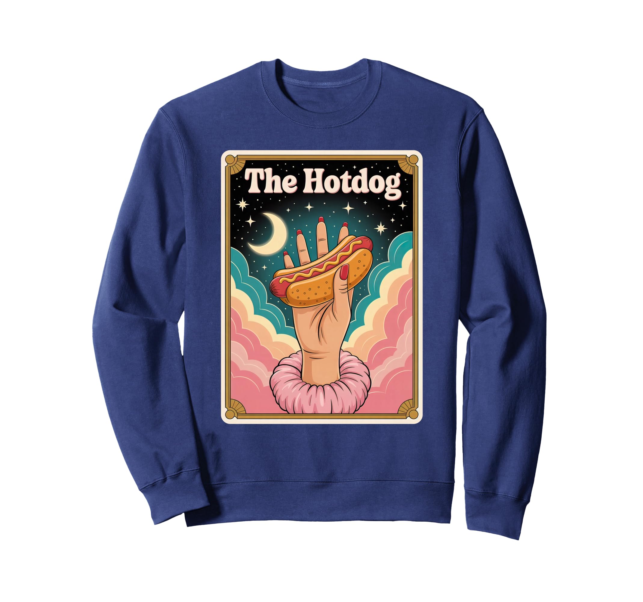 Funny Hotdog Tarot Card Art Fast Sweatshirt - Trendy Graphic Men Women - T-Shirt, Sweatshirt, Hoodie