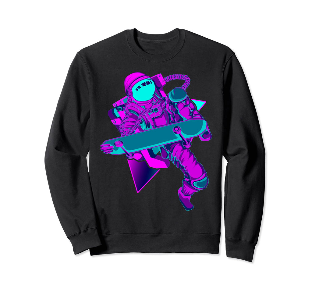 Skateboarding Synthwave 80S Art Sweatshirt - Minimalist Print for Adults - T-Shirt, Sweatshirt, Hoodie