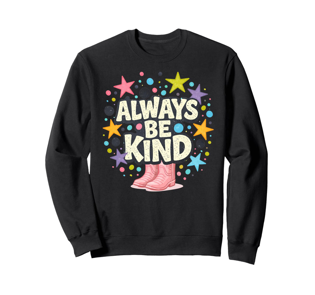 Always Be Kind Positive Colorful Sweatshirt - Unique Graphic Unisex - T-Shirt, Sweatshirt, Hoodie