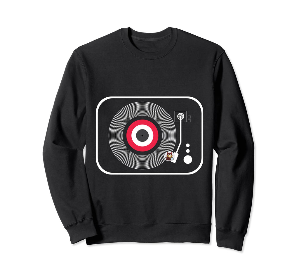 Vinyl Record Player Sketch Drawing Sweatshirt - Minimalist Print Unisex - T-Shirt, Sweatshirt, Hoodie