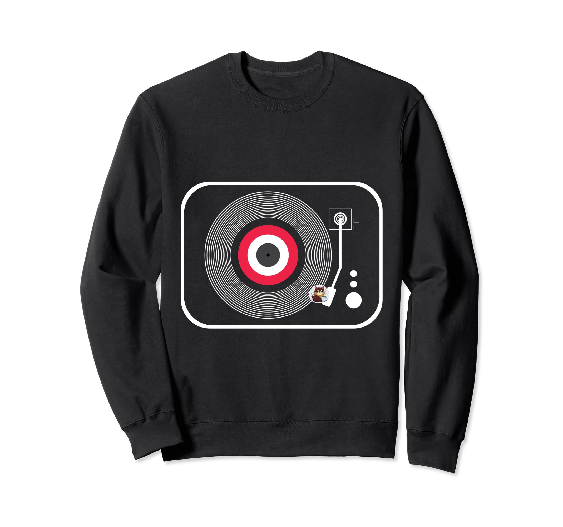 Vinyl Record Player Sketch Drawing Sweatshirt - Minimalist Print Unisex - T-Shirt, Sweatshirt, Hoodie