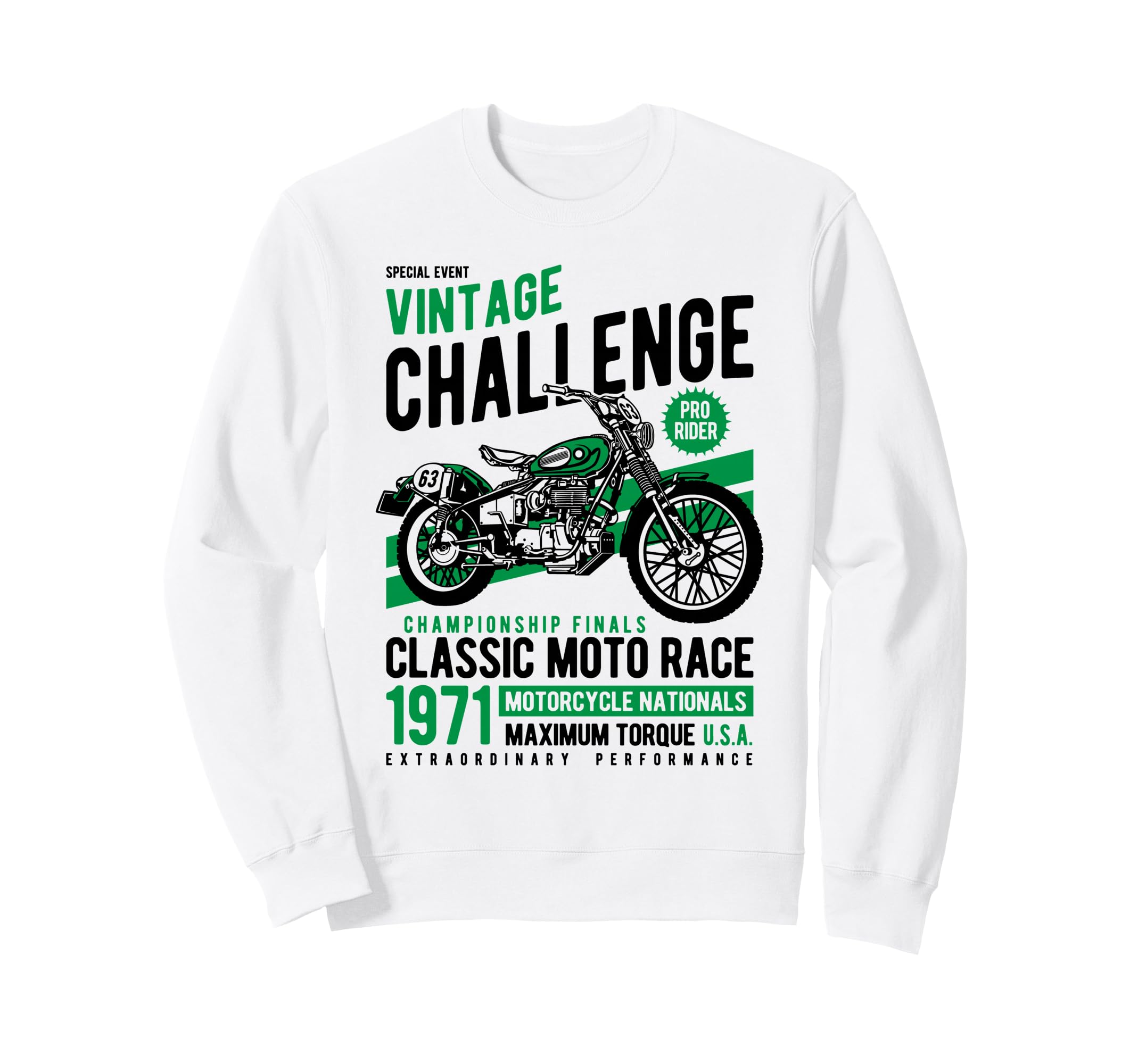 Challenge Motorcycle Race Sweatshirt - Graphic Print Unisex - T-Shirt, Sweatshirt, Hoodie