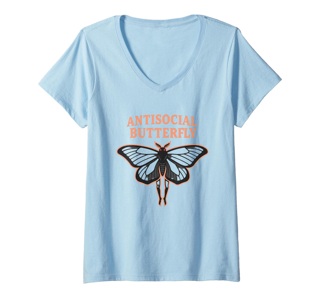 Womens Antisocial Butterfly Introvert T-Shirt - Custom Art Print Men Women - T-Shirt, Sweatshirt, Hoodie