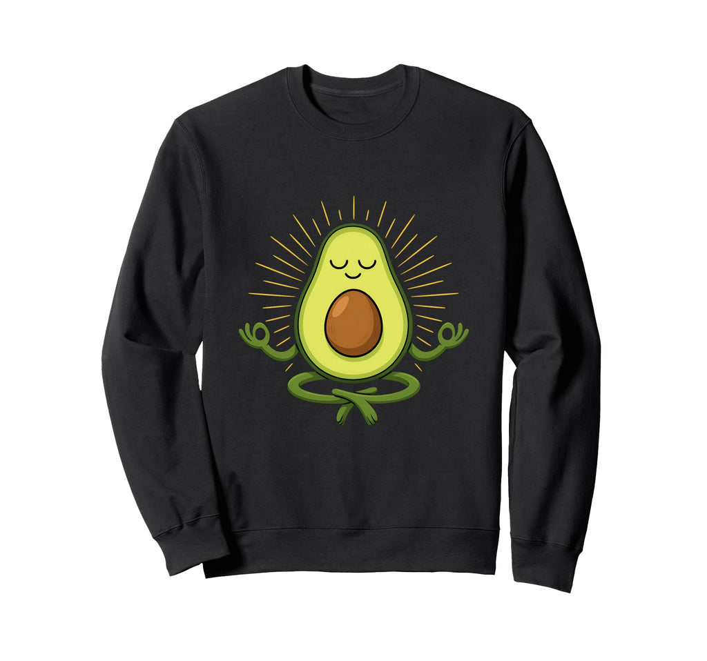 Zen Avocado Meditation Calm Funny Food Sweatshirt - Trendy Graphic Unisex - T-Shirt, Sweatshirt, Hoodie