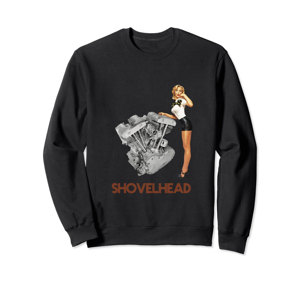 Hd Motorcycle Vtwin Shovelhead Sweatshirt - Graphic Print for Adults - T-Shirt, Sweatshirt, Hoodie