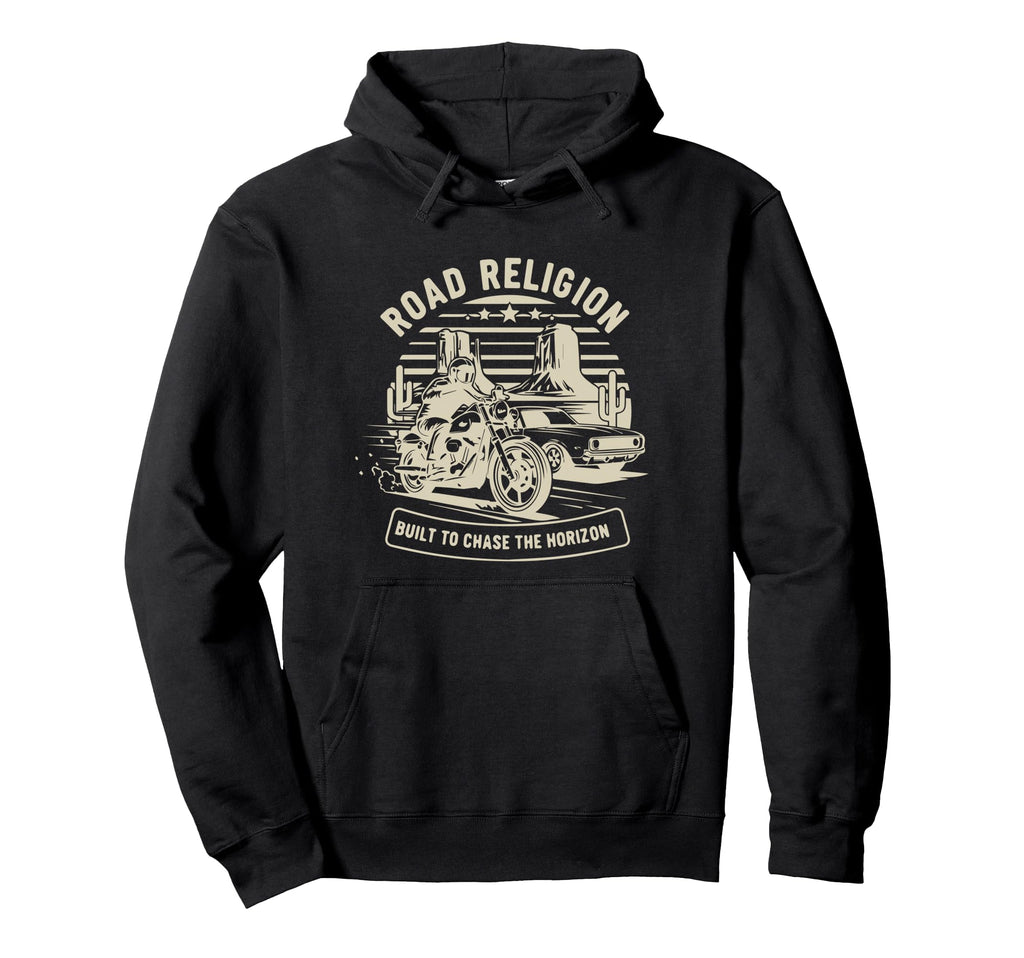 Road Religion Muscle Car Motorcycle Hoodie - Trendy Graphic for Adults - T-Shirt, Sweatshirt, Hoodie