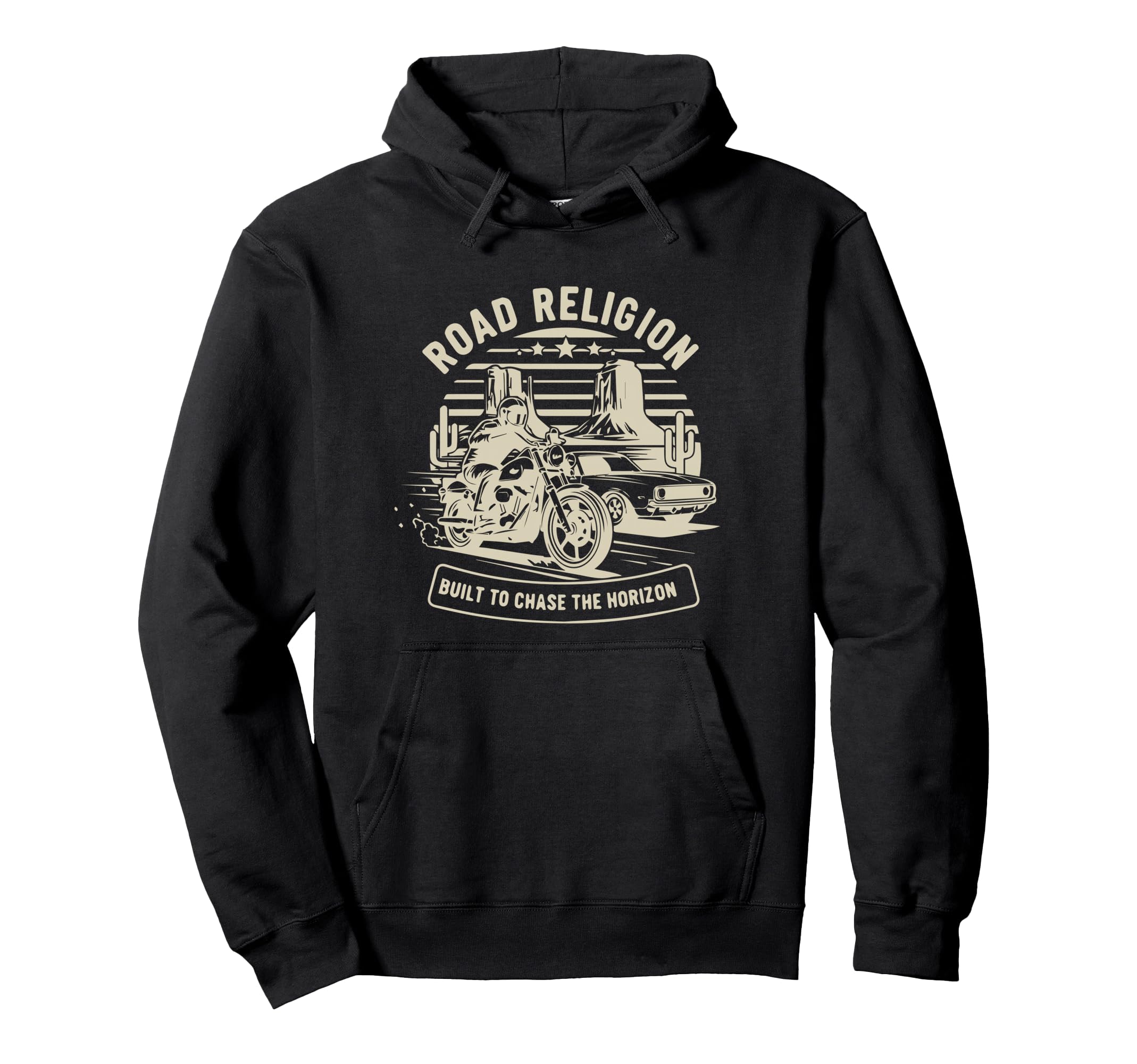 Road Religion Muscle Car Motorcycle Hoodie - Trendy Graphic for Adults - T-Shirt, Sweatshirt, Hoodie