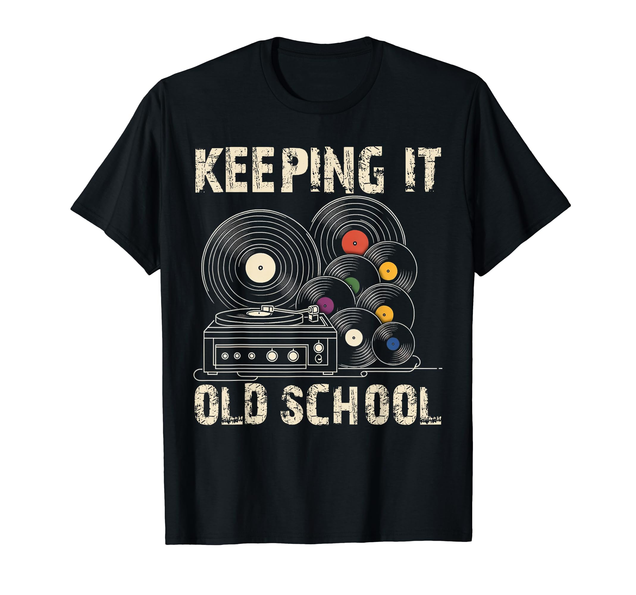 Vinyl Record Player Music Keeping T-Shirt - Fun Novelty Design for Adults - T-Shirt, Sweatshirt, Hoodie