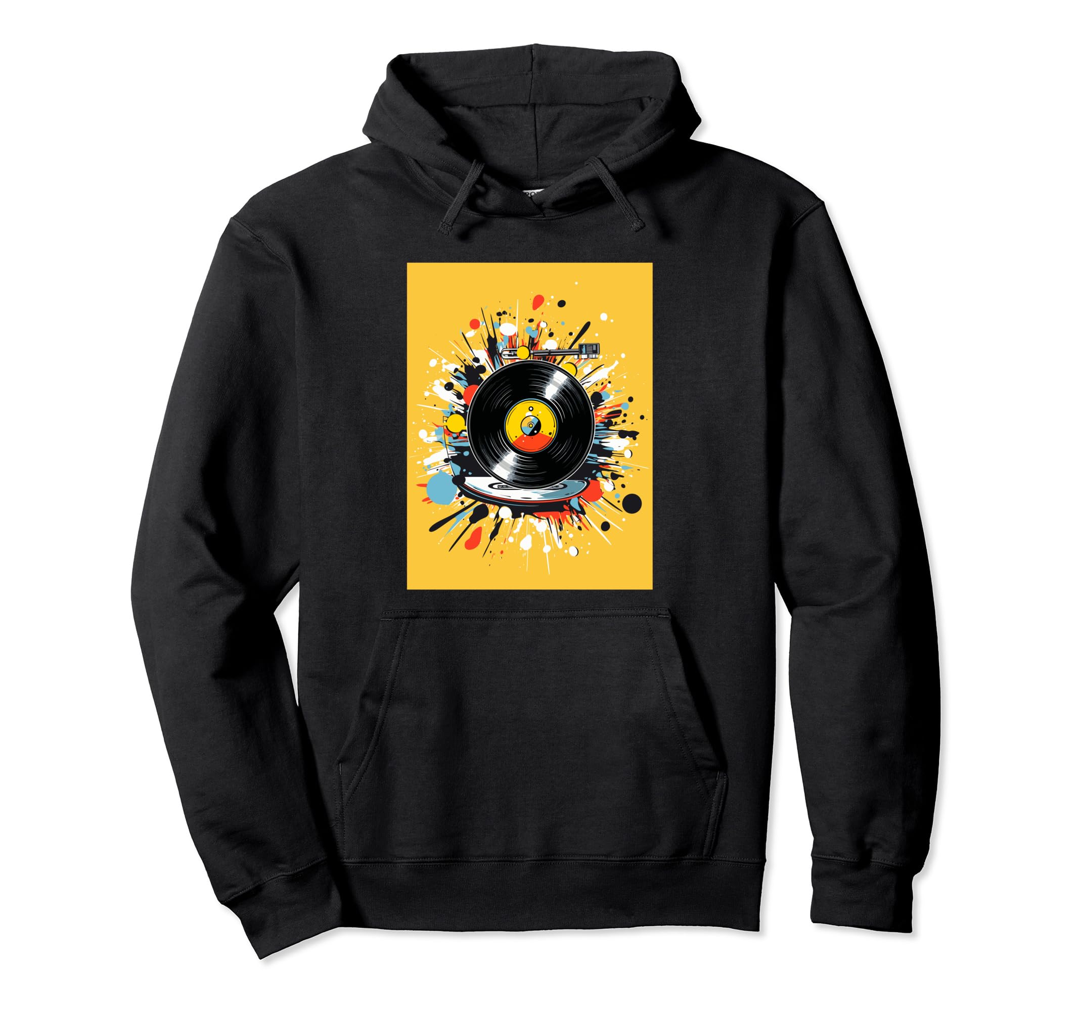 Vinyl Record Player Dj Music Hoodie - Casual Everyday Wear Unisex - T-Shirt, Sweatshirt, Hoodie