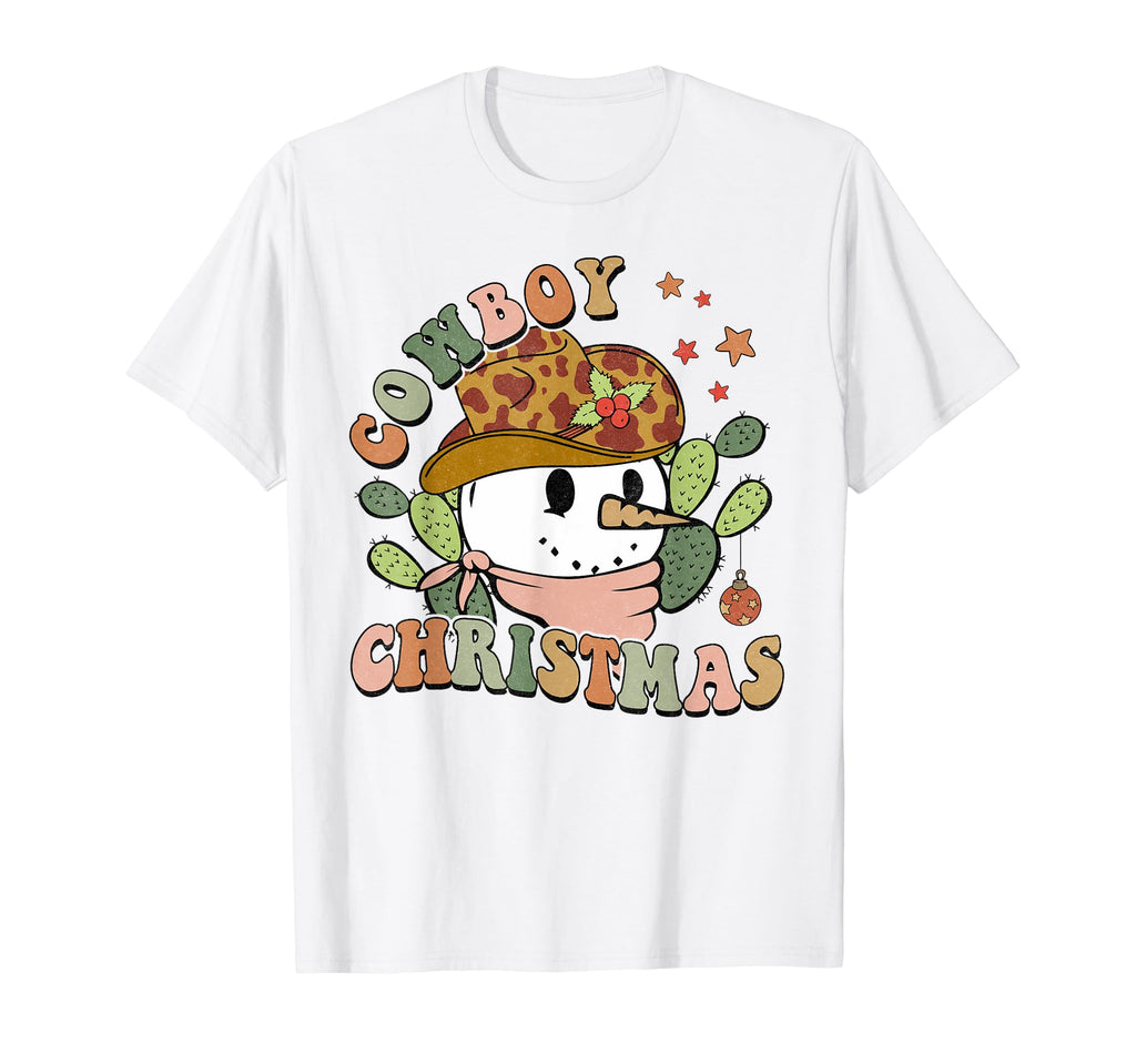 Groovy Howdy Cowboy Snowman Western T-Shirt - Trendy Graphic for Adults - T-Shirt, Sweatshirt, Hoodie