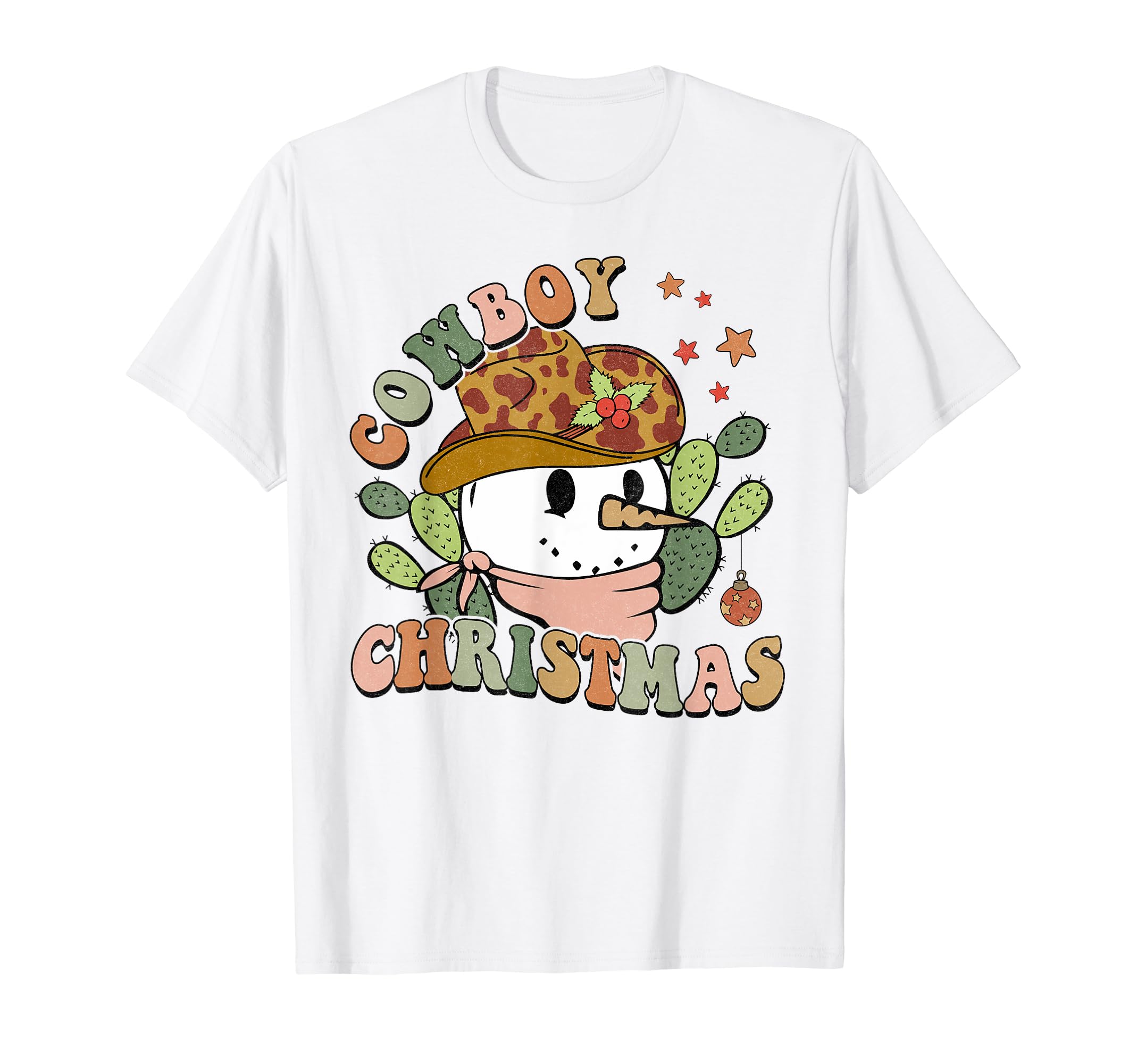 Groovy Howdy Cowboy Snowman Western T-Shirt - Trendy Graphic for Adults - T-Shirt, Sweatshirt, Hoodie