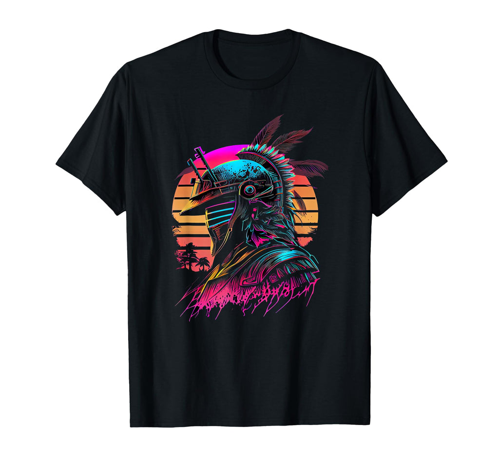 80S Samurai Synthwave Retrowave Colorful T-Shirt - Aesthetic Graphic Unisex - T-Shirt, Sweatshirt, Hoodie