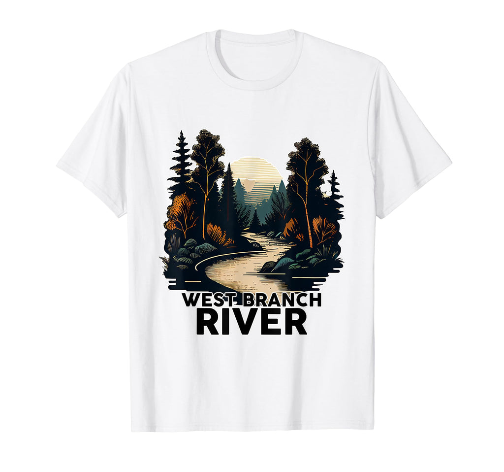 West Branch River Minimalist River West T-Shirt - Trendy Graphic Men Women - T-Shirt, Sweatshirt, Hoodie