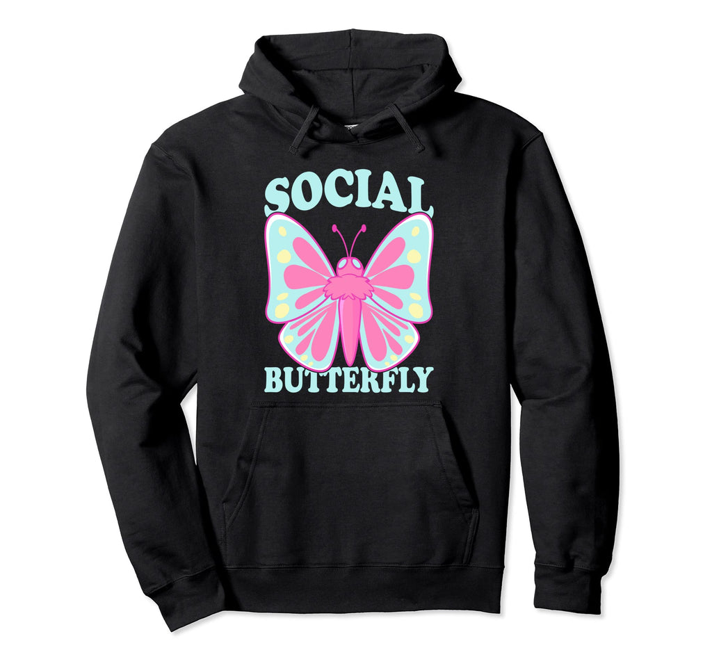 Social Butterfly Introverts Funny Hoodie - Trendy Graphic for Adults - T-Shirt, Sweatshirt, Hoodie