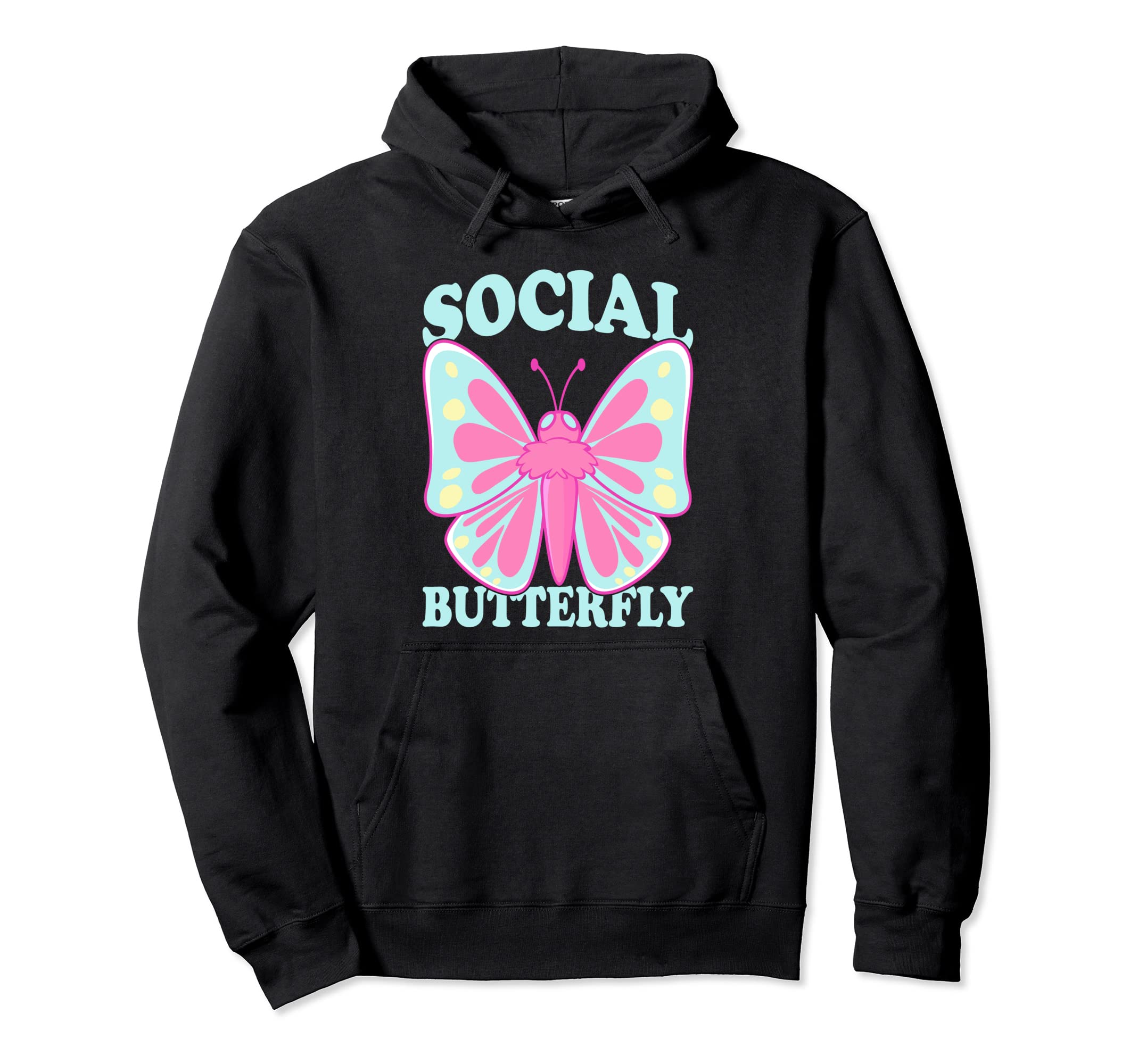 Social Butterfly Introverts Funny Hoodie - Trendy Graphic for Adults - T-Shirt, Sweatshirt, Hoodie