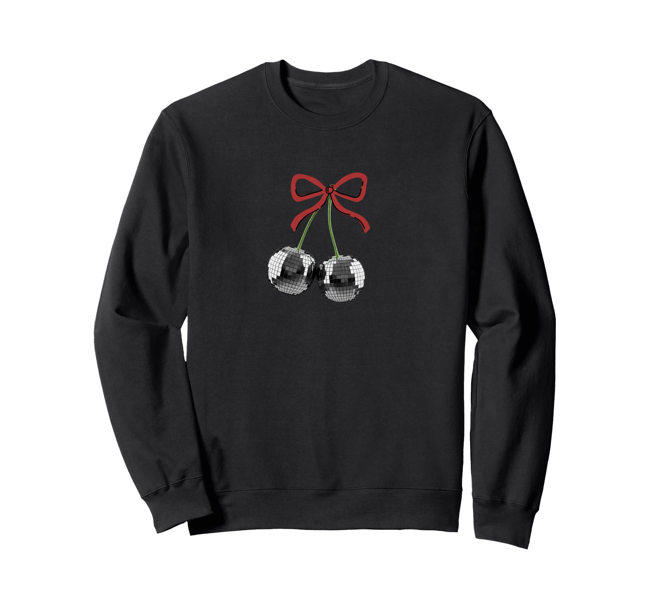 Maroon Red Bow Disco Cherry Balls Sweatshirt - Aesthetic Graphic Unisex - T-Shirt, Sweatshirt, Hoodie