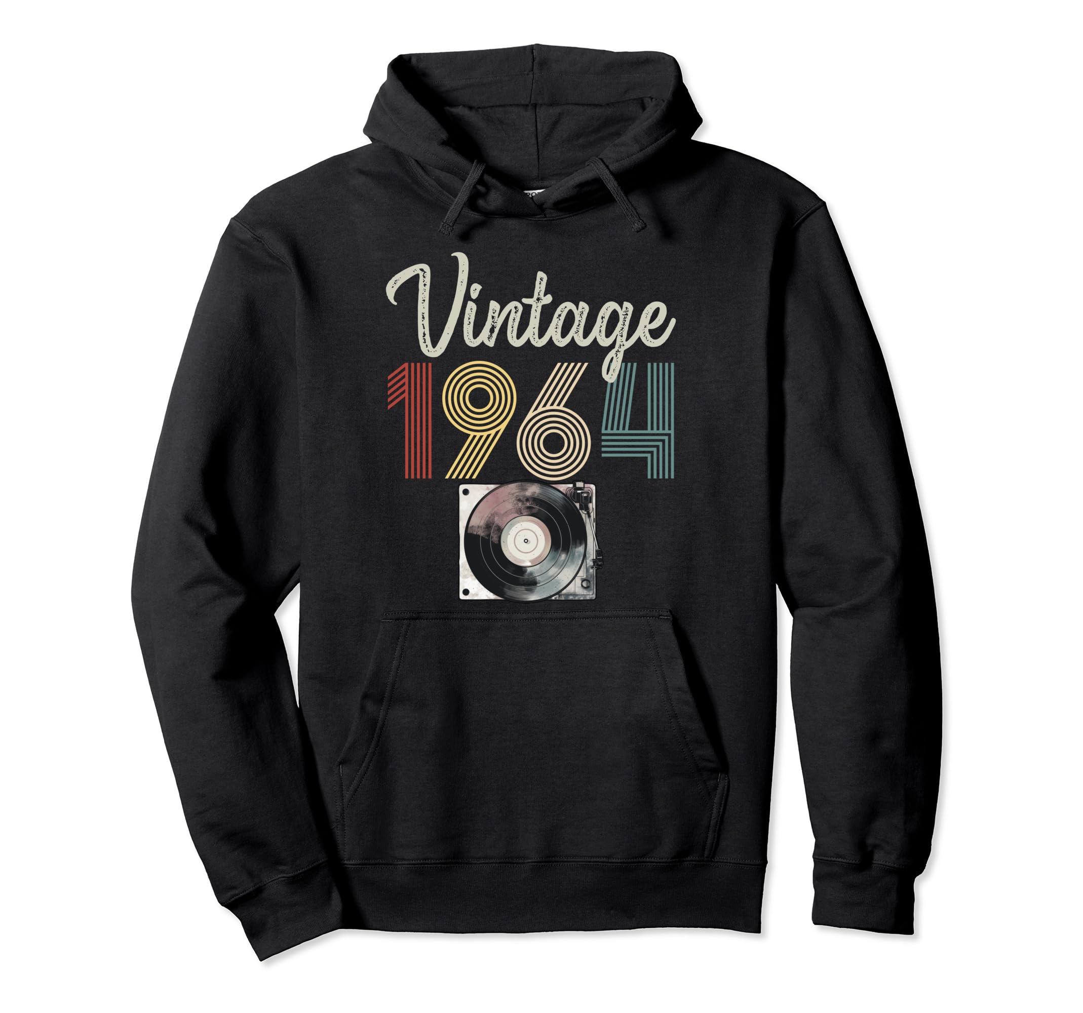 1964 Born 1964 Vinyl Record Player Hoodie - Casual Everyday Wear Men Women - T-Shirt, Sweatshirt, Hoodie