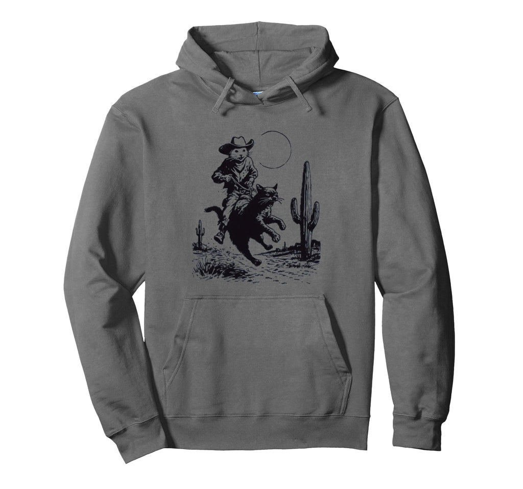 Cowboy Mouse Riding Cat Western Rodeo Hoodie - Streetwear Style Men Women - T-Shirt, Sweatshirt, Hoodie