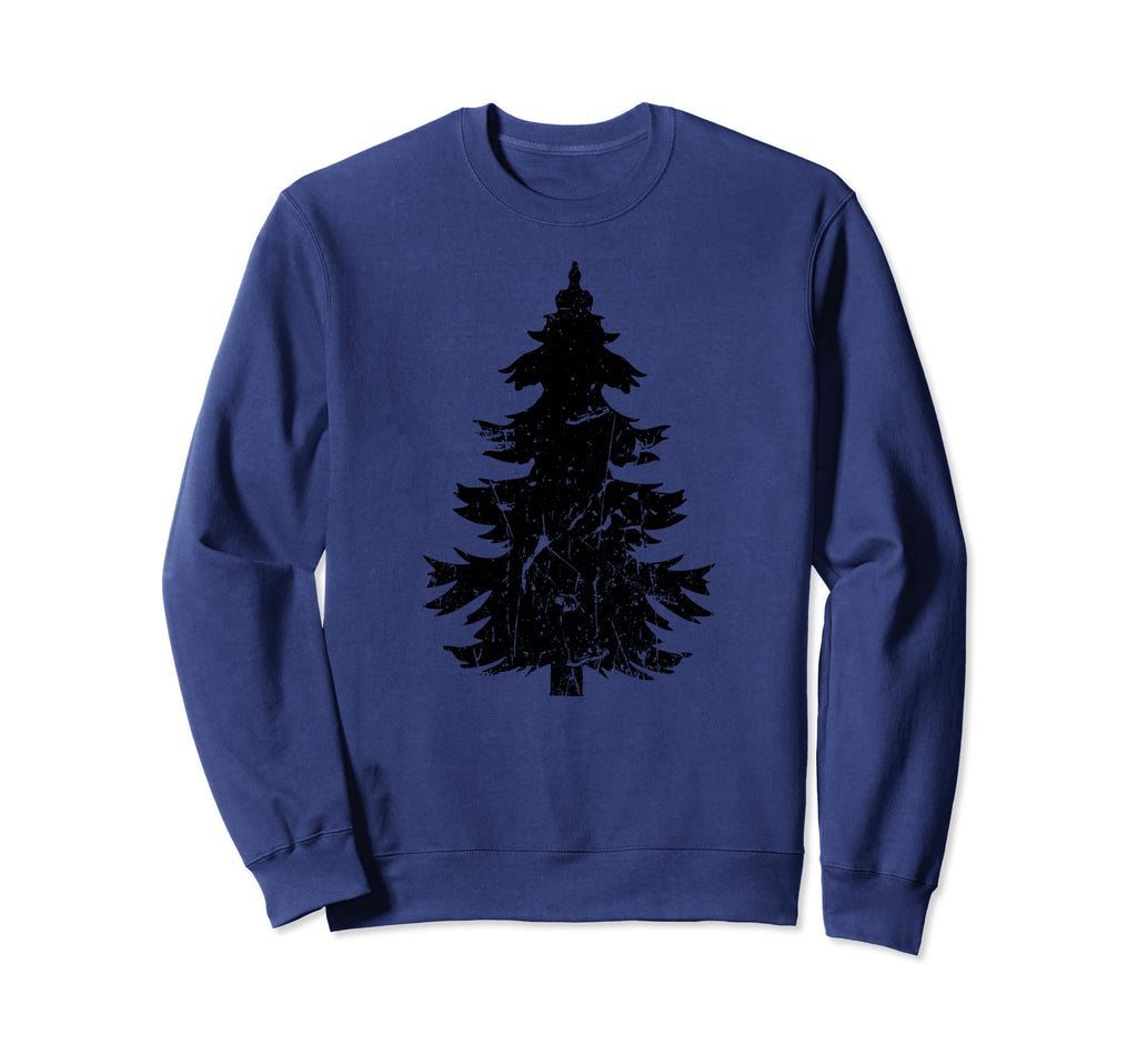 Winter Holidays Distressed Tree Sweatshirt - Minimalist Print for Adults - T-Shirt, Sweatshirt, Hoodie