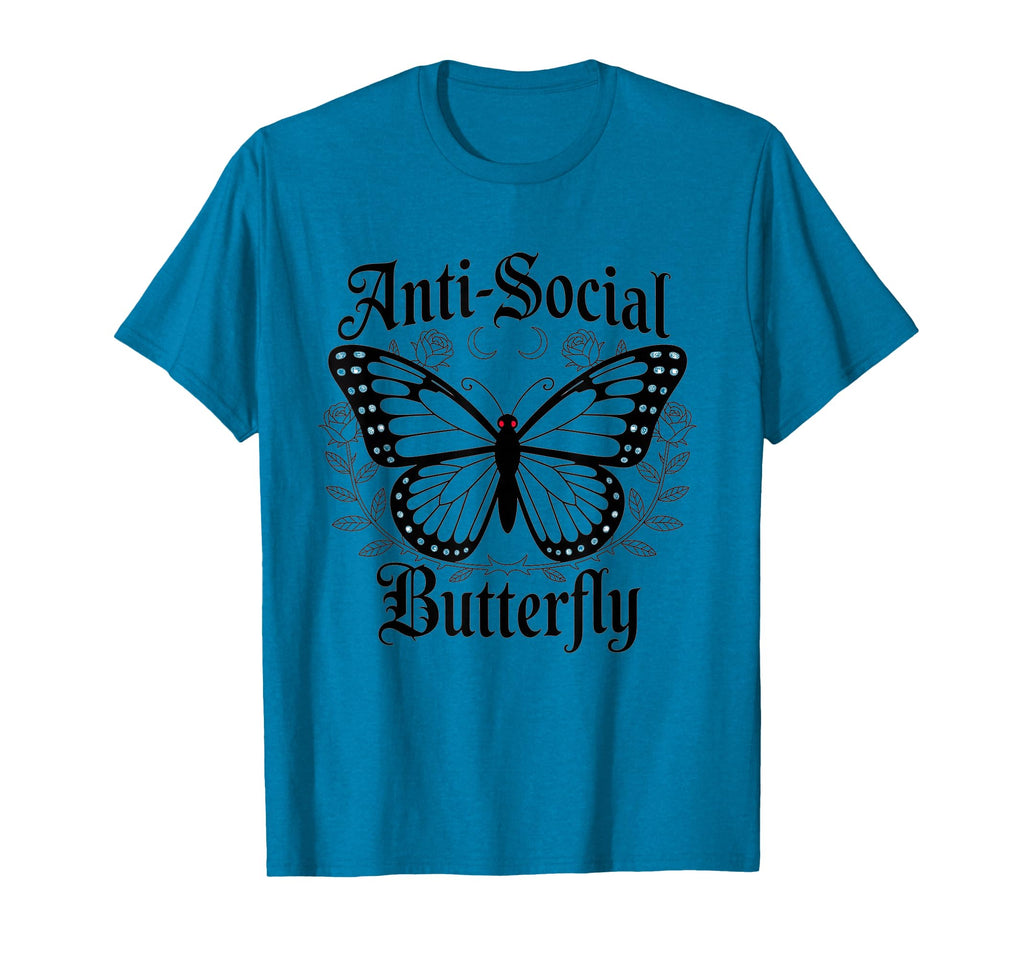 Antisocial Butterfly Gothic T-Shirt - Fun Novelty Design Men Women - T-Shirt, Sweatshirt, Hoodie