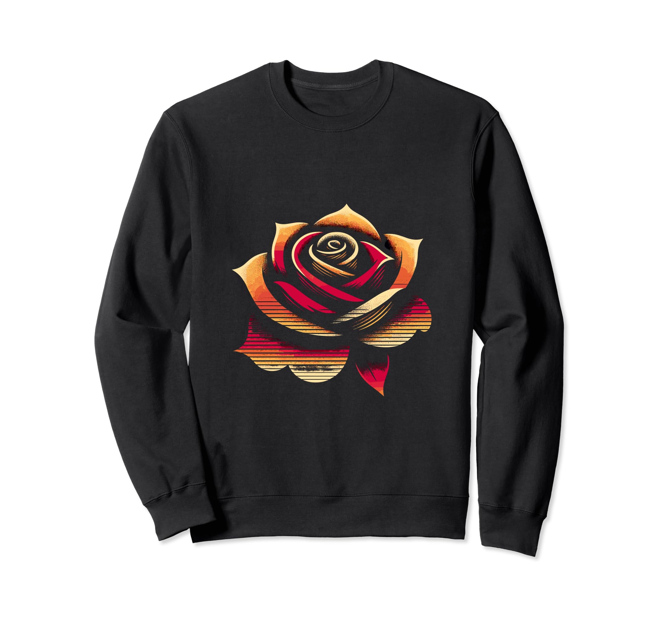 Sunset Rose Floral Art Sweatshirt - Graphic Print Unisex - T-Shirt, Sweatshirt, Hoodie