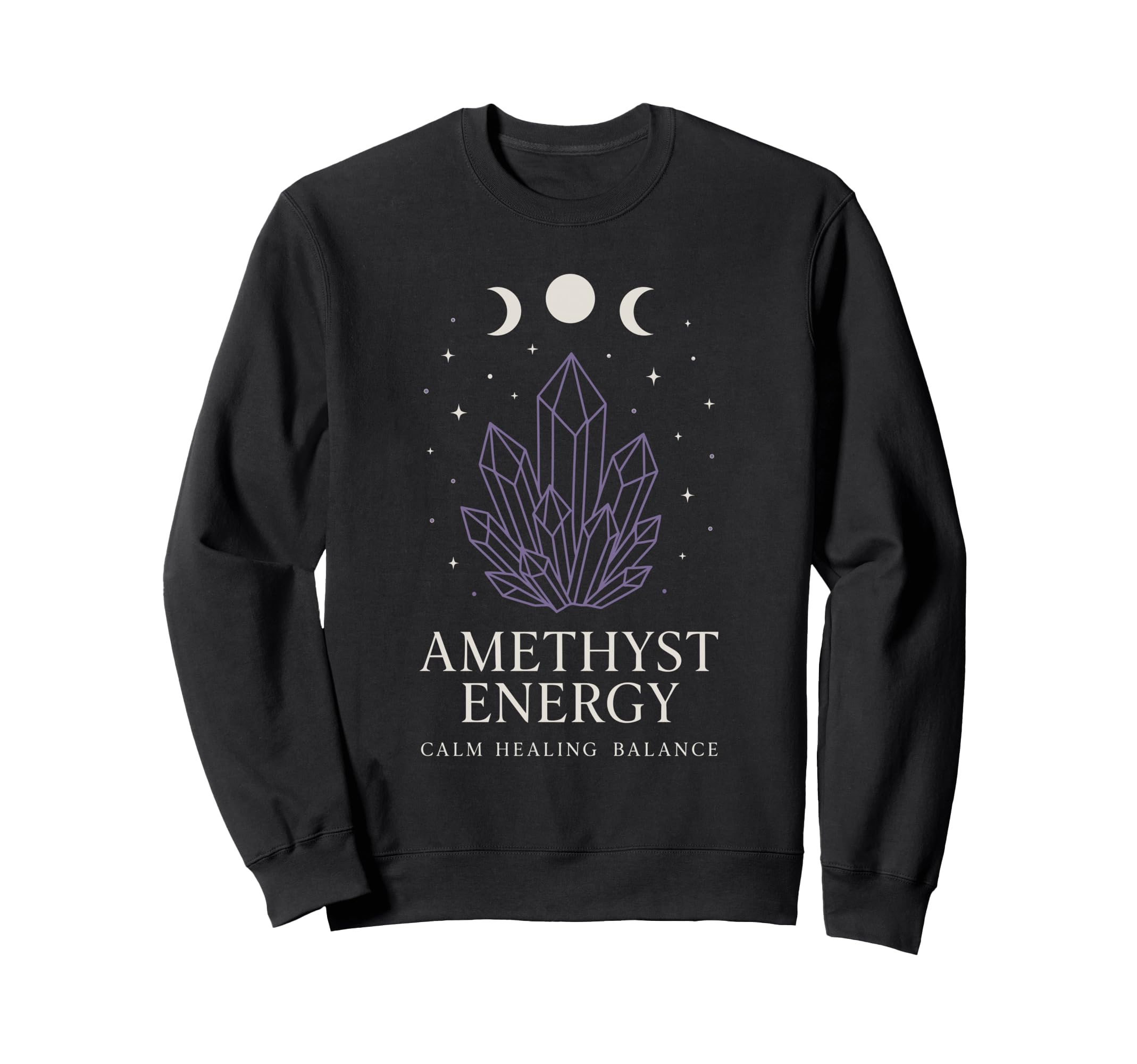 Amethyst Addict Healing Crystal Sweatshirt - Aesthetic Graphic Unisex - T-Shirt, Sweatshirt, Hoodie