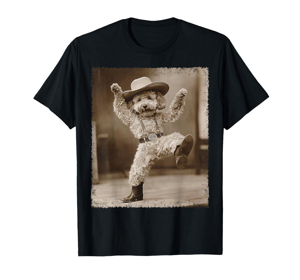 Goldendoodle Dog Cowboy Cowgirl T-Shirt - Minimalist Print for Adults - T-Shirt, Sweatshirt, Hoodie