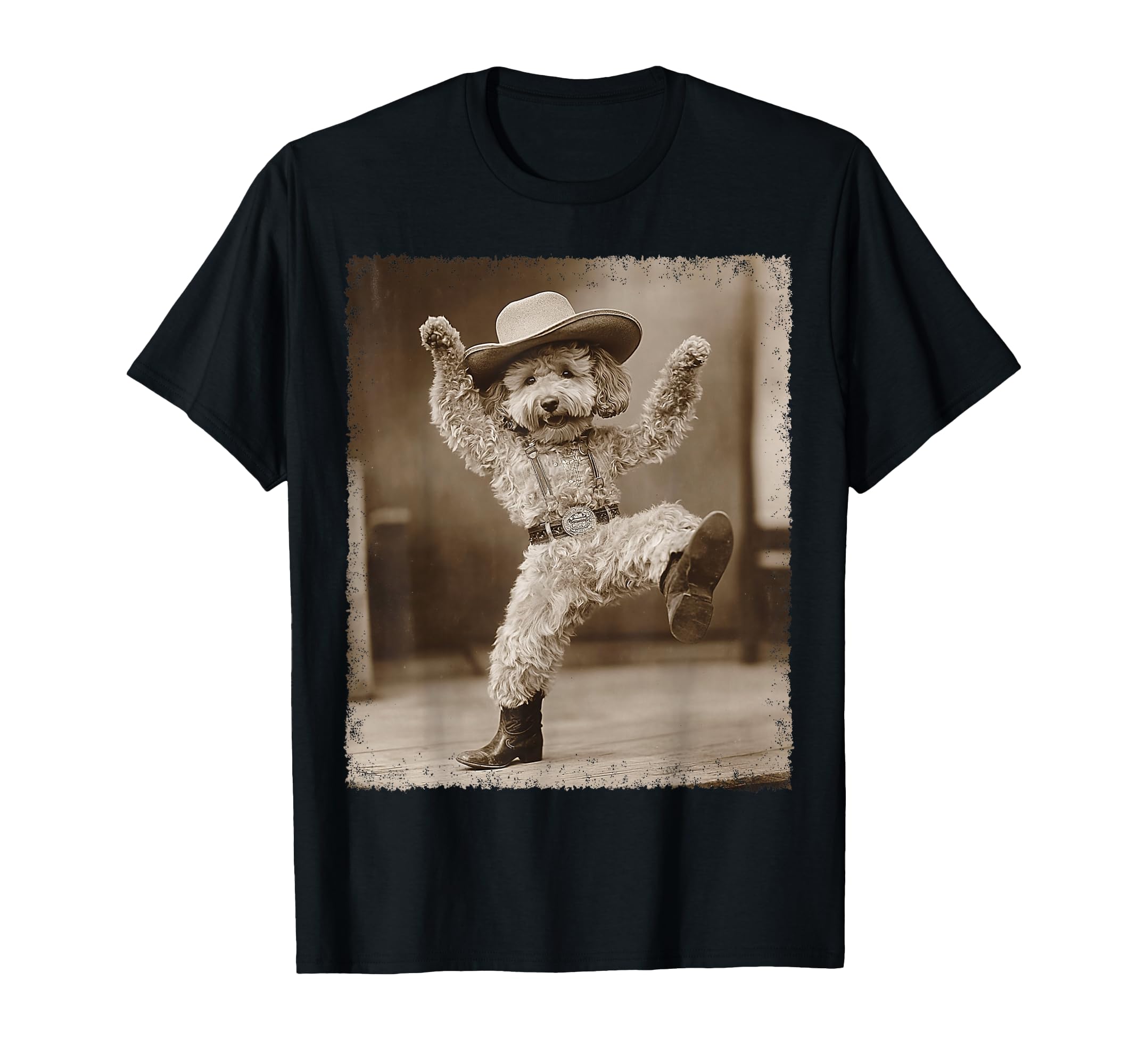 Goldendoodle Dog Cowboy Cowgirl T-Shirt - Minimalist Print for Adults - T-Shirt, Sweatshirt, Hoodie